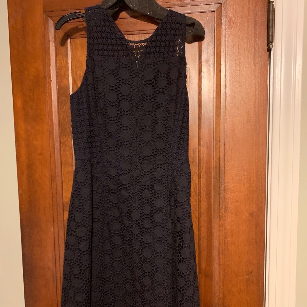 Tory Burch Hallie Navy Eyelet Dress Size 2 NEW